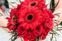 a lovely red wedding bouquet