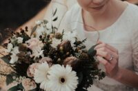 a stylish pastel wedding bouquet