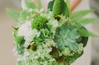 a stylish green wedding bouquet