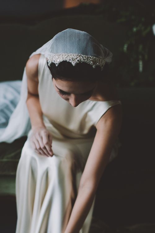 a Juliet cap veil with an embellished edge is a chic and refined idea for a bride who loves vintage chic