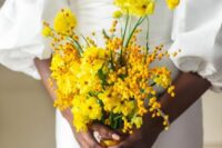 a lovely bright yellow wedding bouquet