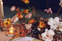 30 a modern and refined fall wedding centerpiece of white and mauve blooms, pink carnations and orange poppies is amazing for an exquisite wedding
