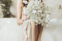 a gorgeous baby’s breath wedding bouquet