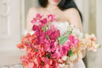 a cute wedding bouquet with hydrangea flowers