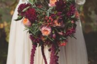 a moody purple wedding bouquet