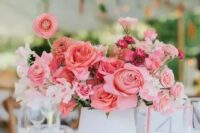 a lovely pink wedding centerpiece