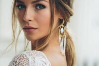gorgeous boho pearl earrings of gold rings, baroque pearls and pearl tassels look bold and chic
