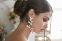 lovely flower earrings for a bride