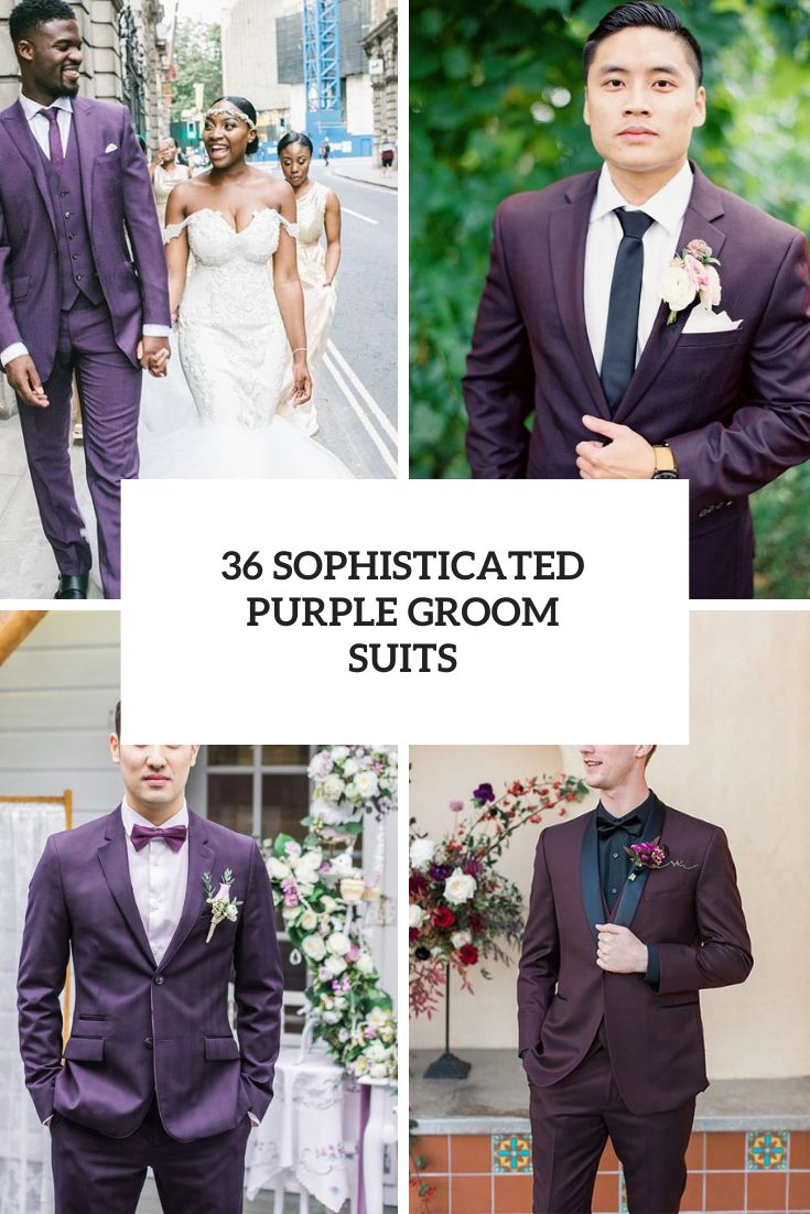 sophisticated purple groom suits cover