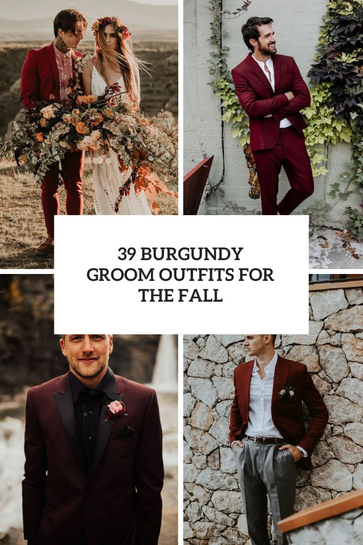 burgundy groom outfits for the fall cover