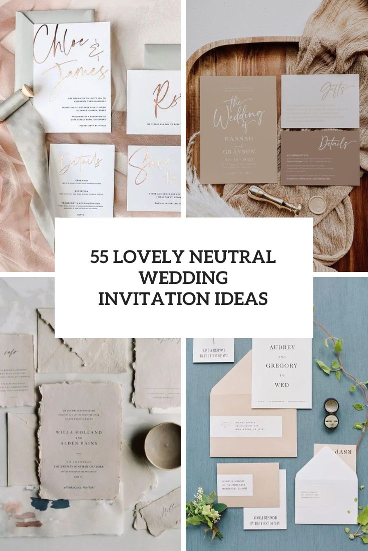 lovely neutral wedding invitation ideas cover