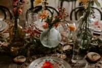 a fall cluster wedding centerpieces