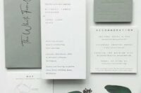 a lovely sage green invitation suite