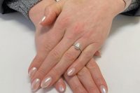 delicate and pretty almond-shaped glazed donut nails are a cool and shiny idea for every bride