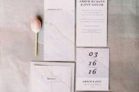 lovely marble wedding invitations
