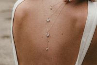 a layered gold moonstone back necklace will be a beautiful accessory as both a usual and a back necklace