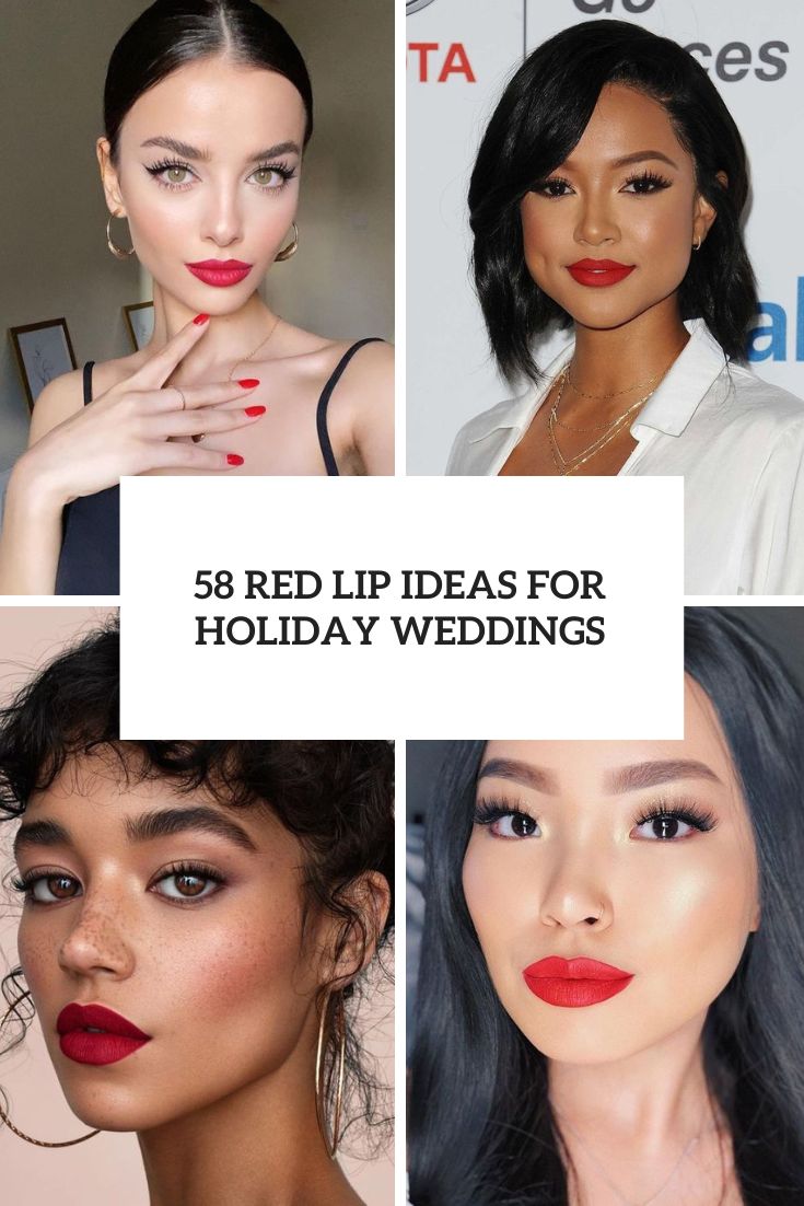 58 Red Lip Ideas For Holiday Weddings