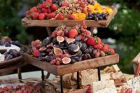 50 a gorgeous fruit, nuts and cheese wedding station is a cool idea for any wedding, whatever the season is