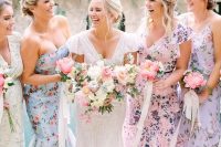 59 beautiful mismatching pastel ruffle midi bridesmaid dresses are great for a spring or summer wedding