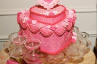 a lovely pink wedding cake