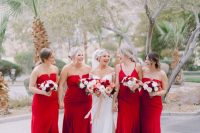 lovely bridesmaids outfits for a Christmas wedding