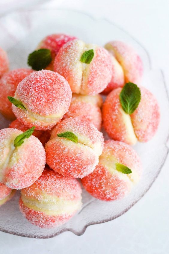 peach ricotta cookies with mint will be a gorgeous wedding solution for a peachy pink wedding
