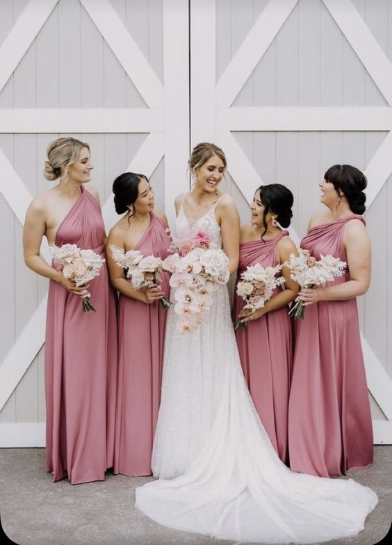 54 Lovely And Cool Pink Bridesmaid Dresses - Weddingomania