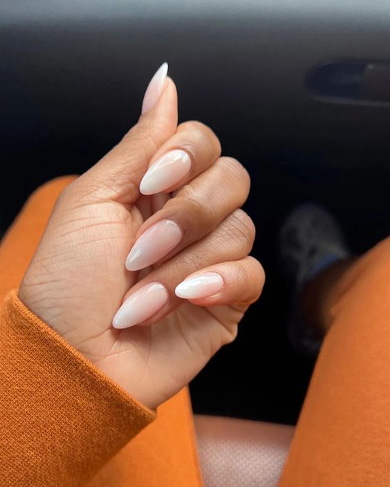 a French fade manicure is an even more delicate and chic version of French manicure, it looks very tender
