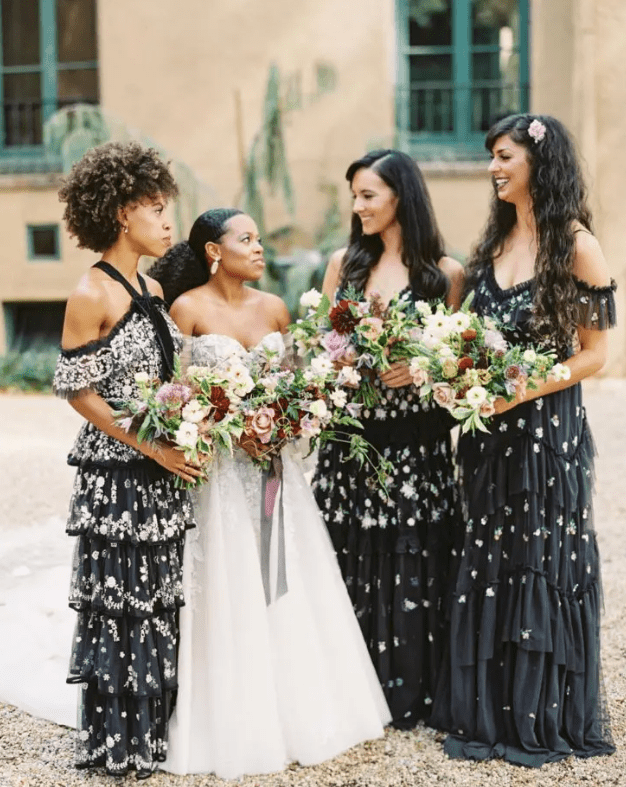 lovely black bridesmaid dresses