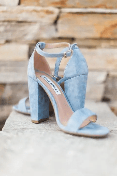 comfy powder blue shoes with block heels for something blue at the wedding, perfect for a spring or summer wedding