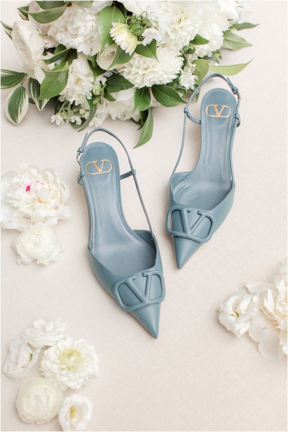 elegant pastel blue wedding sligbacks are a beautiful solution for a spring or summer wedding