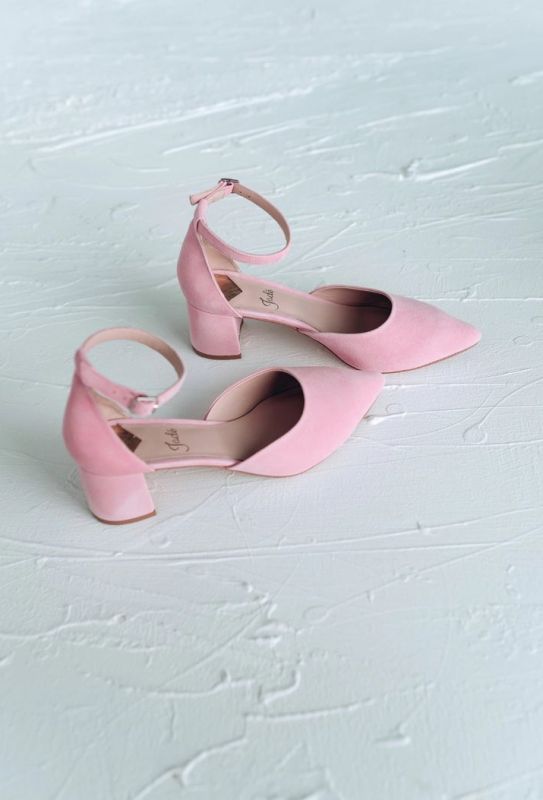 lovely pink wedding shoes with comfy block heels and ankle straps are amazing for spring and summer weddings, they look chic and cute