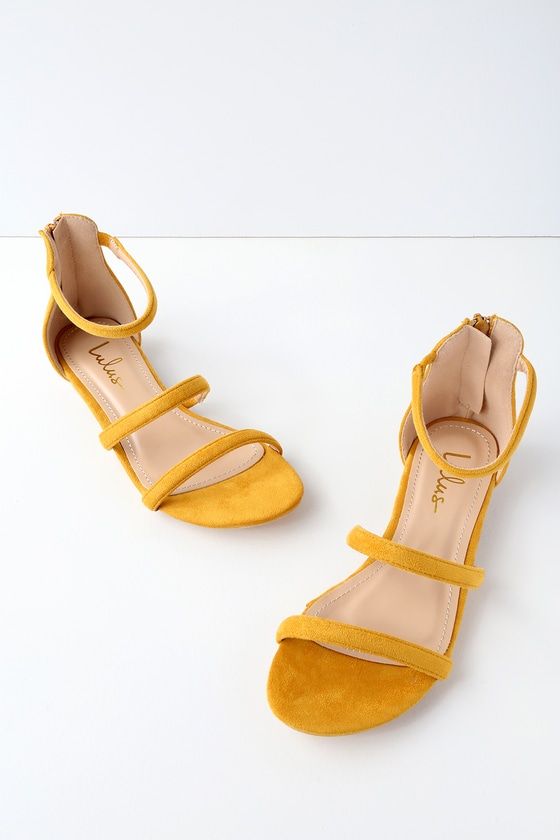 minimalist mustard suede flats with straps and ankle straps are a super cool and cute idea for a summer bride