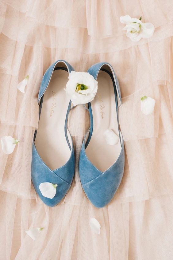 pastel blue suede flats are always a good ideaand they are comfortable in wearing
