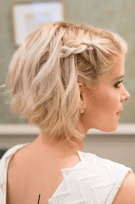 a bob with waves and a braided halo plus volume is a cool idea for a party, it may be worn by anyone