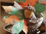 top your wedding cupcakes and cakes with bright fall leaves and chocolate acorns and make them cooler
