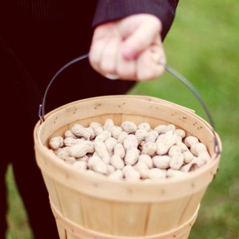 a wooden basket with nuts is a lovely idea for a wedding, you may serve them like that at a rustic wedding