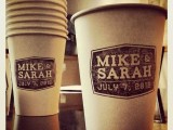 personalize your paper cups with your names and wedding date to make them cooler and cuter