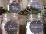 mark the jars with everything you serve with cute tags to add style and coziness to your hot chocolate bar