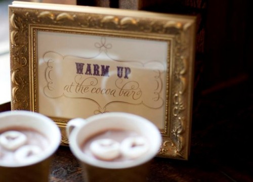 a mini sign in an elegant frame is a cool idea to rock at your hot chocolate bar