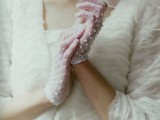 white net gloves with appliques will accent a retro or vintage bridal look in the best way possible