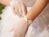 sheer gloves accented with pearls are very chic and romantic and will add an elegant touch to the look