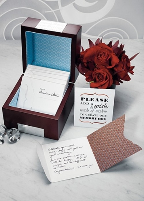 an elegant stained box with a lid is a classic idea to gather cards at weddings, it looks chic and can be placed in your home afterwards