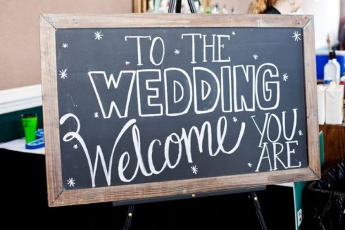 a chalkboard in a frame as a themed Star Wars wedding sign is a lovely idea for your wedding