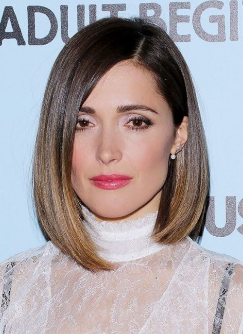 a bob with balayage and side parting is a cool way to style your short hair for a rehearsal dinner