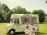 an ice cream truck is a lovely idea for a wedding outdoors, let your guests and especially kids enjoy choosing and eating as much ice cream as they want