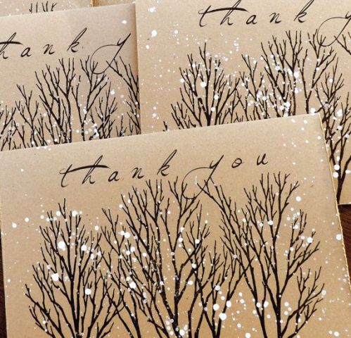 painted kraft paper cards are great to say thank you to your guests, they are cute and lovely