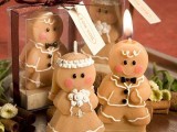 gingerbread cookie shaped candles are amazing and super cute wedding favors that will be great for fall and winter weddings