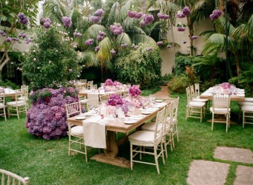 Pink And Purple Hanging Wedding Decor Ideas