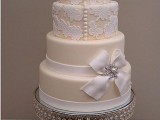 25 Adorable Bow Wedding Cakes18